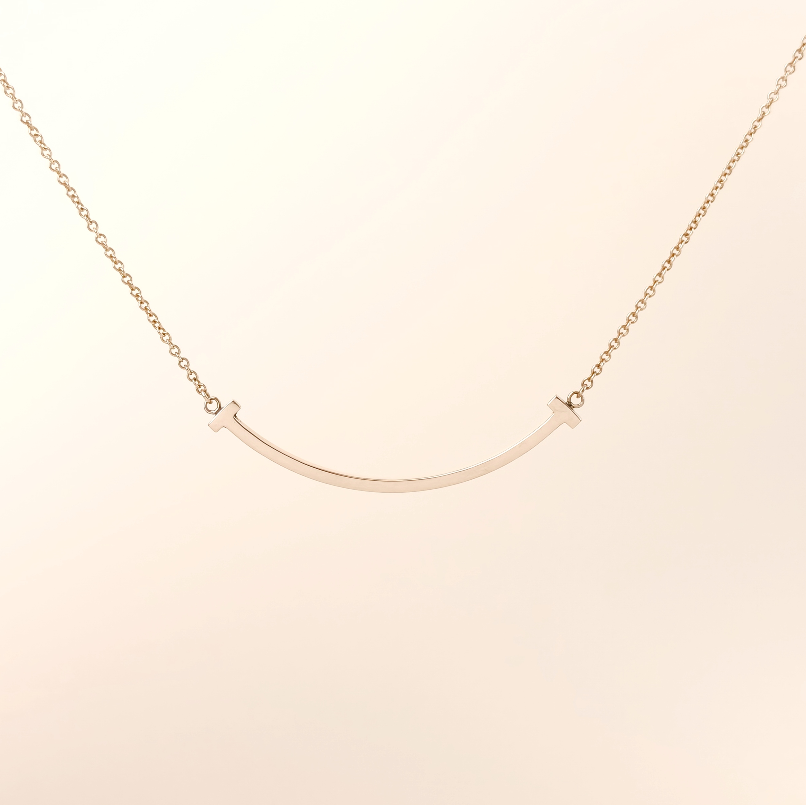 Tiffany&Co. Necklace T Collection Small Smile Necklace Yellow Gold Yellow Gold 18KY ellow Gold Small40.6-45.7