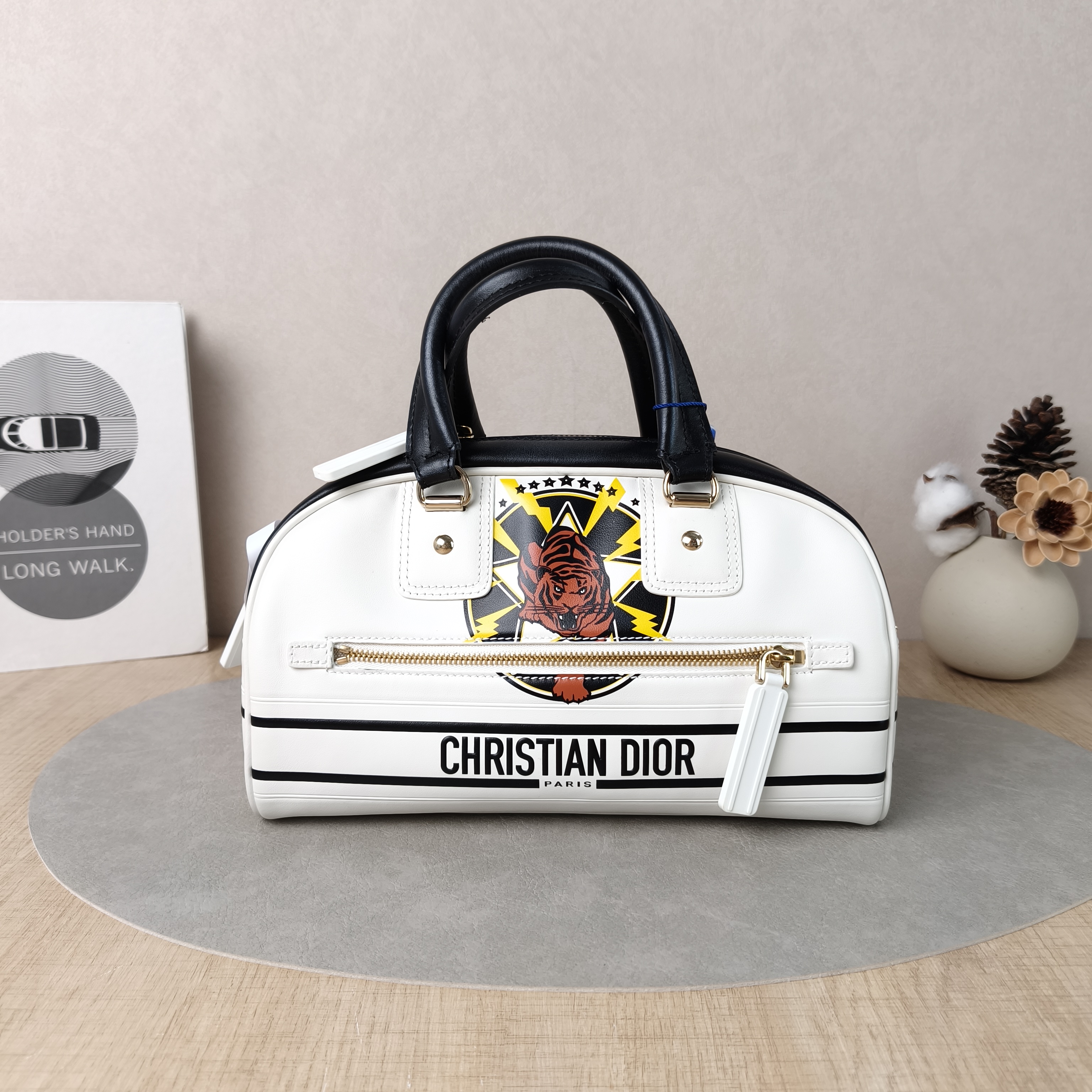 DIOR Top Handle Bag Vibe Bowling Colorblock Calfskin Small24.5 × 11.5 × 14.5 cm
