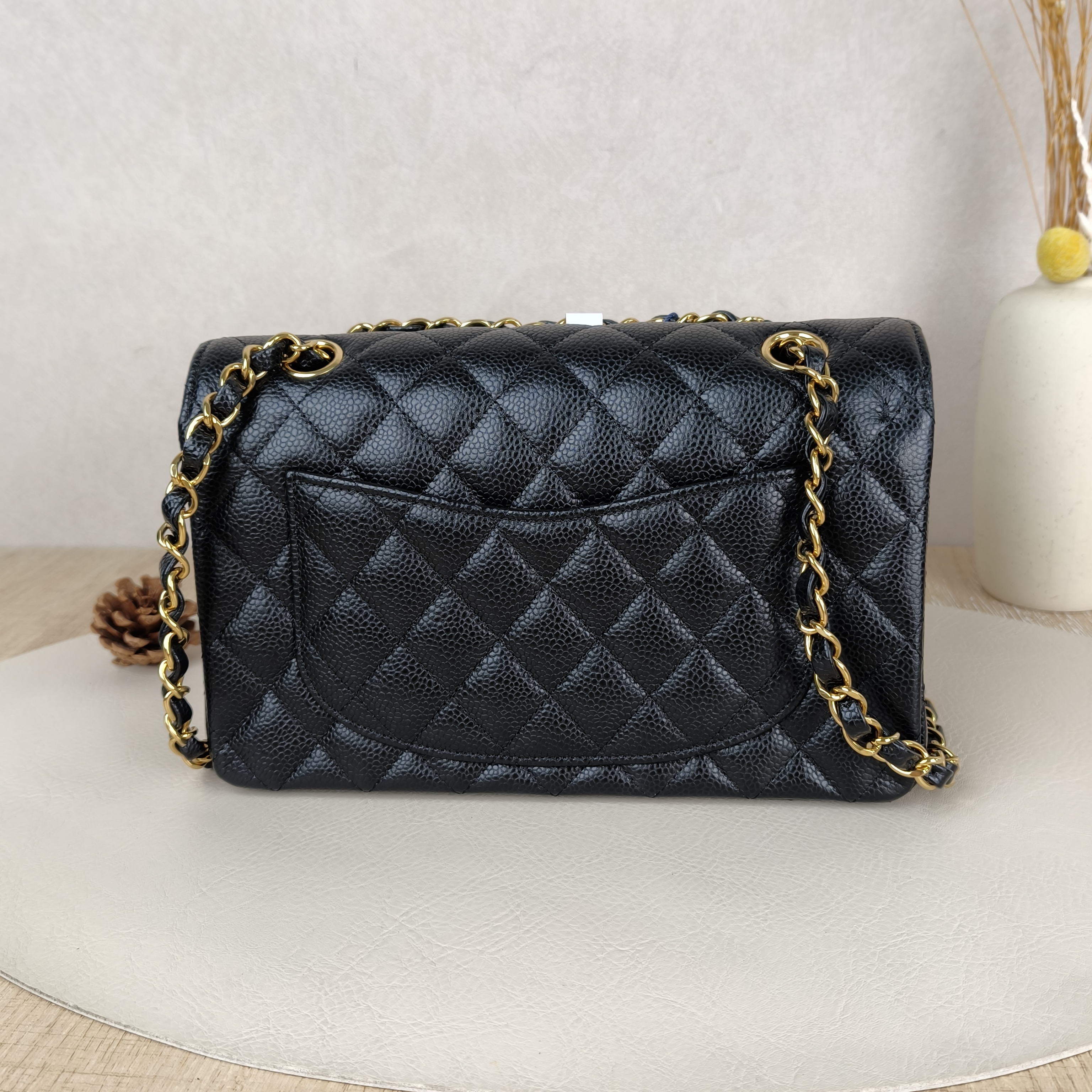 Chanel Crossbody Bag Classic Flap CF Black Grained Calfskin Small23 × 6 × 14.5 cm — cover view 6 of 10