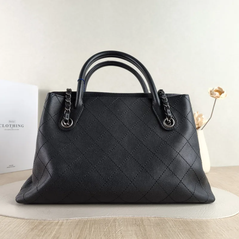 Chanel Top Handle Bag Shoulder Bag Black Grained Calfskin One Size 34 × 9 × 21 cm 21 — cover view 2 of 5