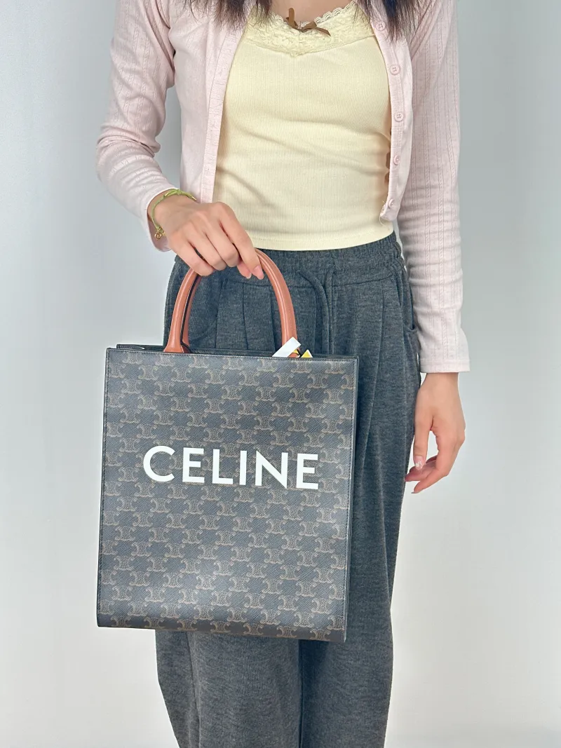 CELINE Crossbody Bag CABAS Monogram PVC Small28.5 × 8 × 33 cm — on-model view 1 of 2