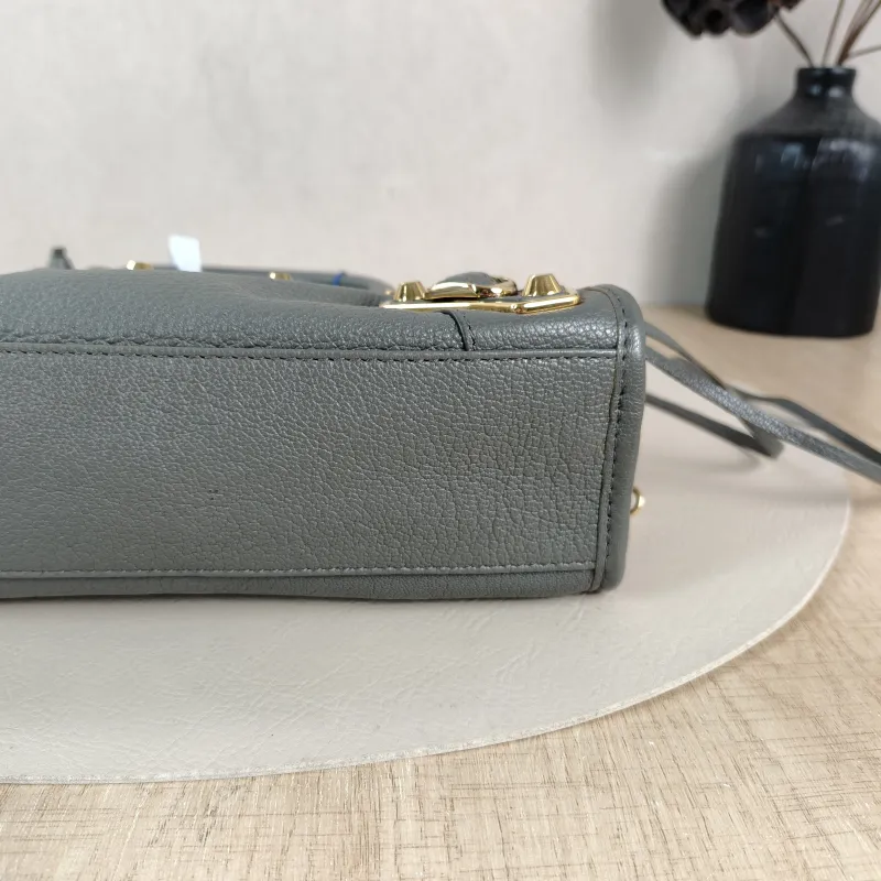 BALENCIAGA Crossbody Bag Classic City Grey Lambskin Mini 24 × 10 × 16 cm — detail view 6 of 11