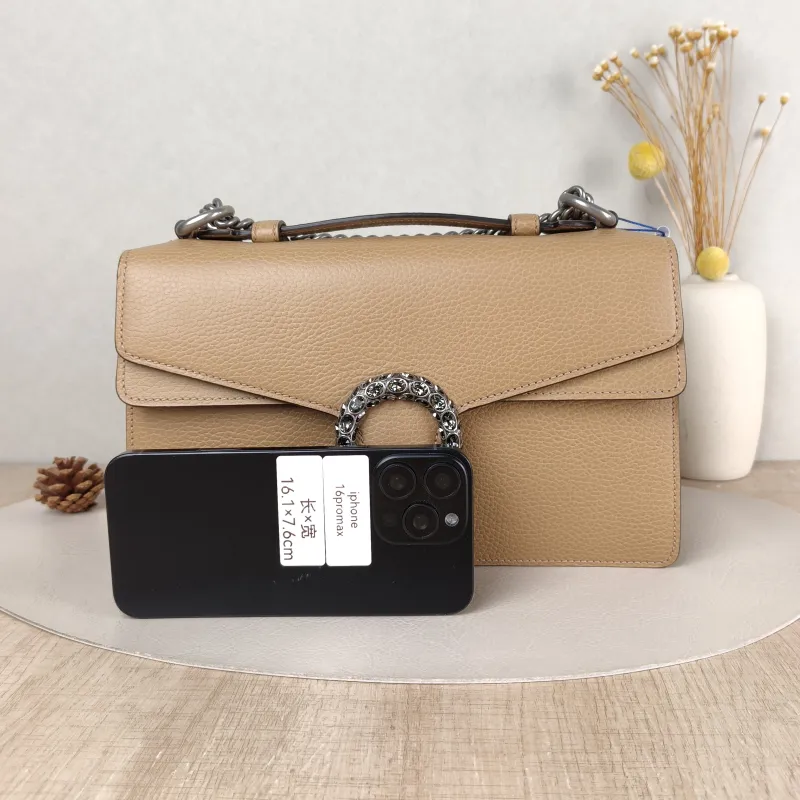 GUCCI Top Handle Bag Dionysus Edition Brown Calfskin Medium 28 × 9 × 17 cm — cover view 2 of 5
