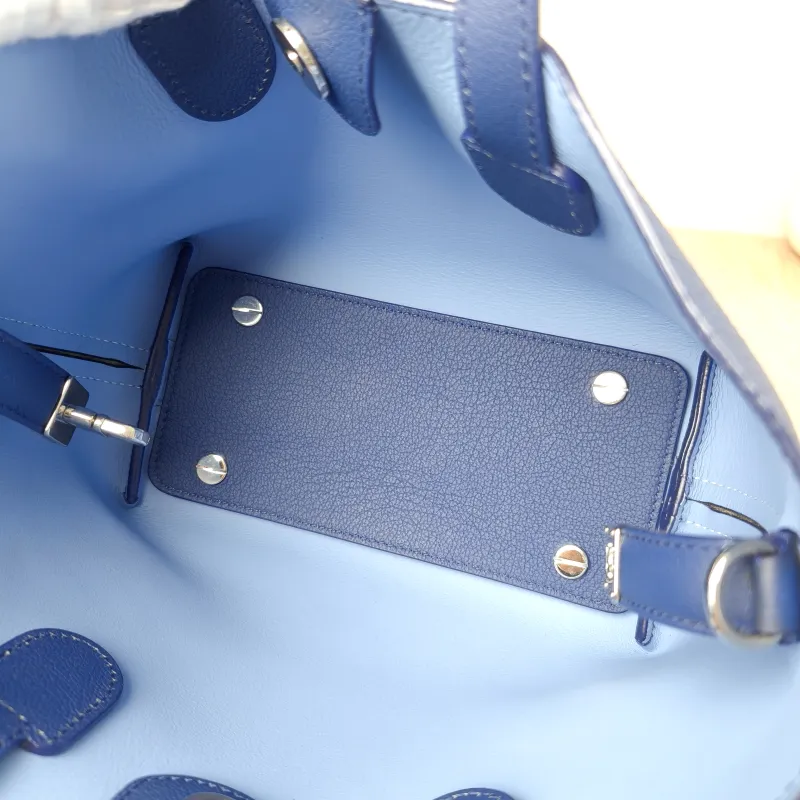 DIOR Top Handle Bag Tote Bag Top Handle Bag Navy Calfskin One Size 21 × 12 × 16 cm — detail view 7 of 13