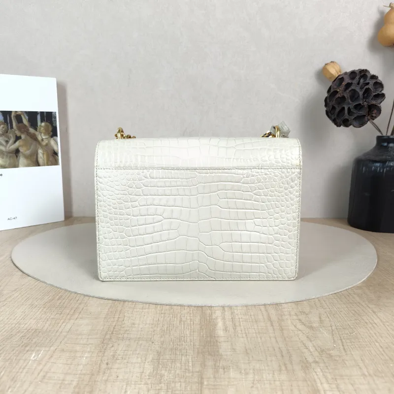SAINT LAURENT Crossbody Bag SUNSET White Calfskin Medium 22 × 6.5 × 16 cm — cover view 5 of 5
