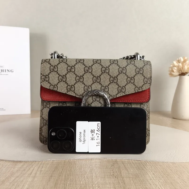 GUCCI Crossbody Bag Dionysus Monogram · Red PV Cmini20 × 5 × 15.5 cm — cover view 2 of 5