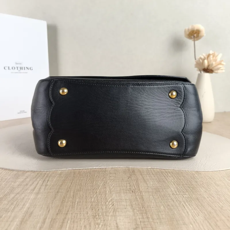 FERRAGAMO Shoulder Bag Black Calfskin 24.5 × 11.5 × 18 cm — cover view 2 of 5