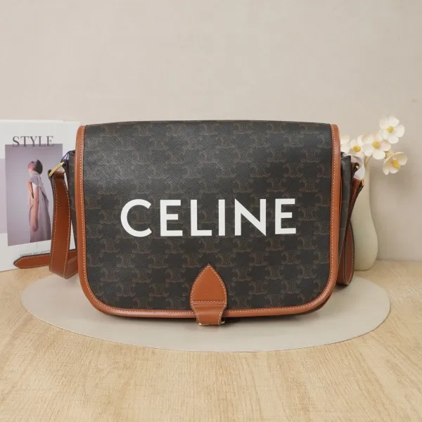 CELINE folco Crossbody Bag Brown Monogrampvc · 29 × 9 × 24 cm