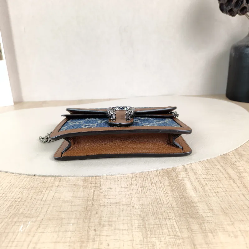 GUCCI Crossbody Bag Dionysus Blue Brown mini16.5 × 4.5 × 10 cm — cover view 5 of 5