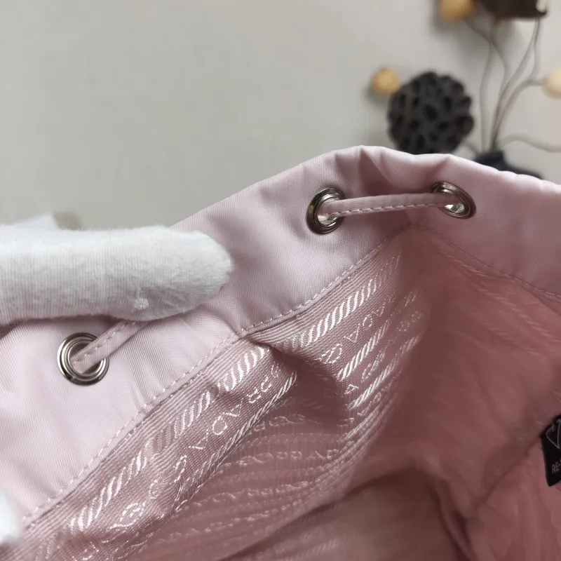 PRADA Shoulder Bag Bucket Bag Pink Nylon One Size 16 × 10 × 22 cm — detail view 7 of 10