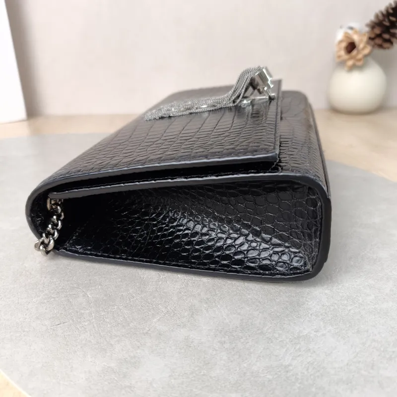 SAINT LAURENT Crossbody Bag KATE Edition Black Calfskin Medium 24 × 5.5 × 14.5 cm — detail view 7 of 11