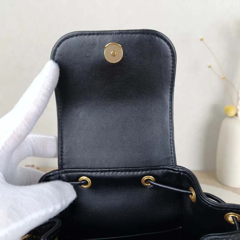 DIOR Backpack Caro Shoulder Bag Black SL ambskin Small18 × 8.5 × 18.5 cm — detail view 5 of 13