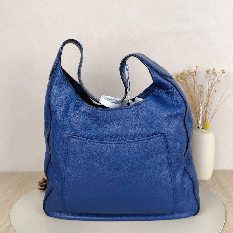 PRADA Shoulder Bag Hobo Vintage Shoulder Bag Navy Calfskin One Size35 × 9 × 36 cm