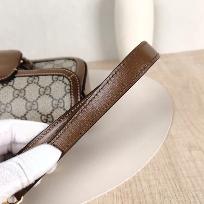 GUCCI Shoulder Bag Horsebit 1955 Horsebit Small Monogram · Shoulder Strap PVC Small 24 × 5.5 × 13 cm — detail view 1 of 13