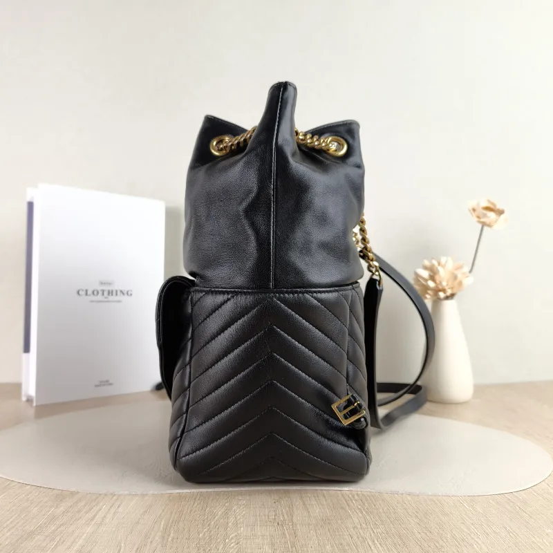 SAINT LAURENT Backpack Joe Backpack Black Lambskin One Size 22 × 15 × 29 cm — detail view 1 of 12