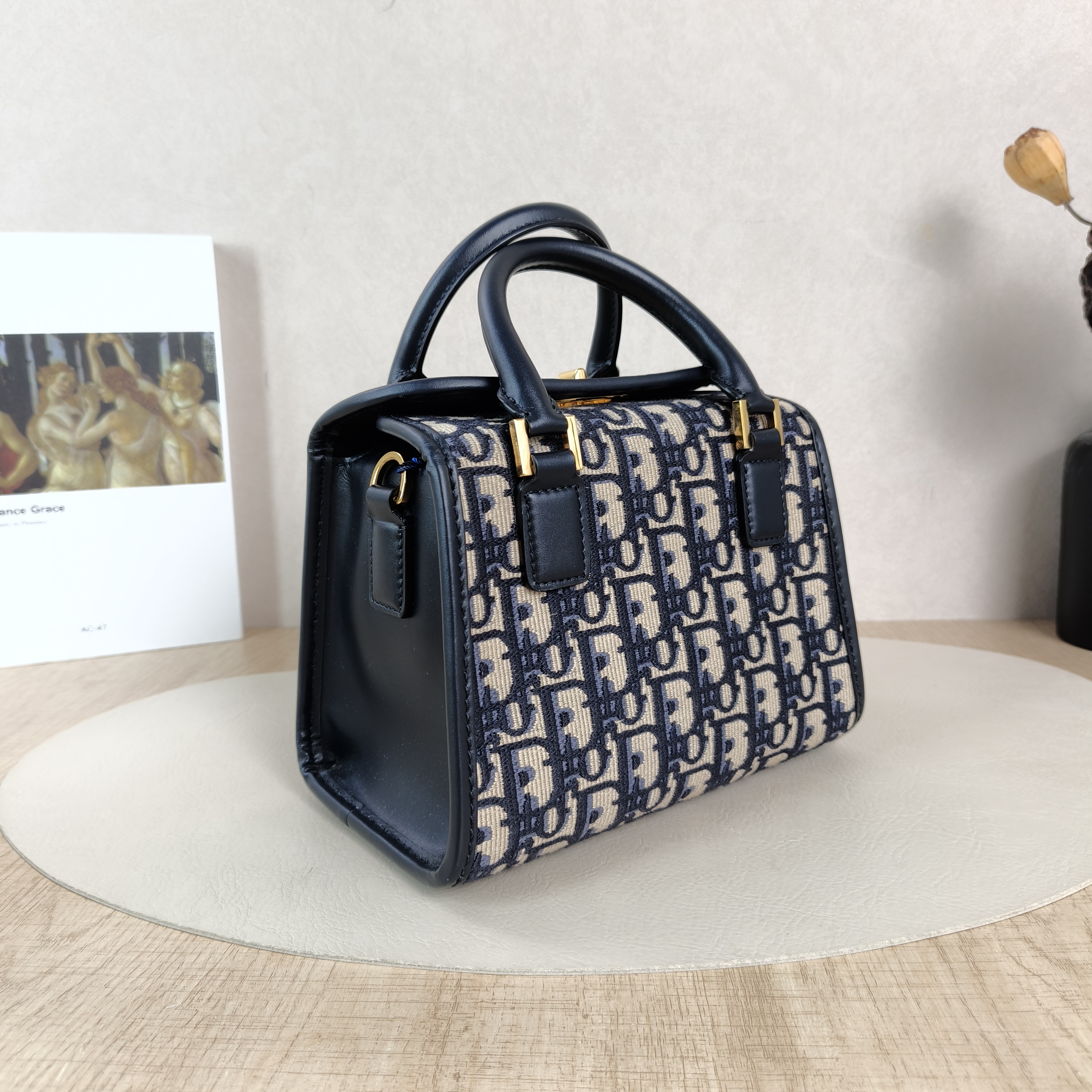 DIOR Crossbody Bag Boston Blue Canvas Small20 × 12.5 × 16 cm — cover view 2 of 6