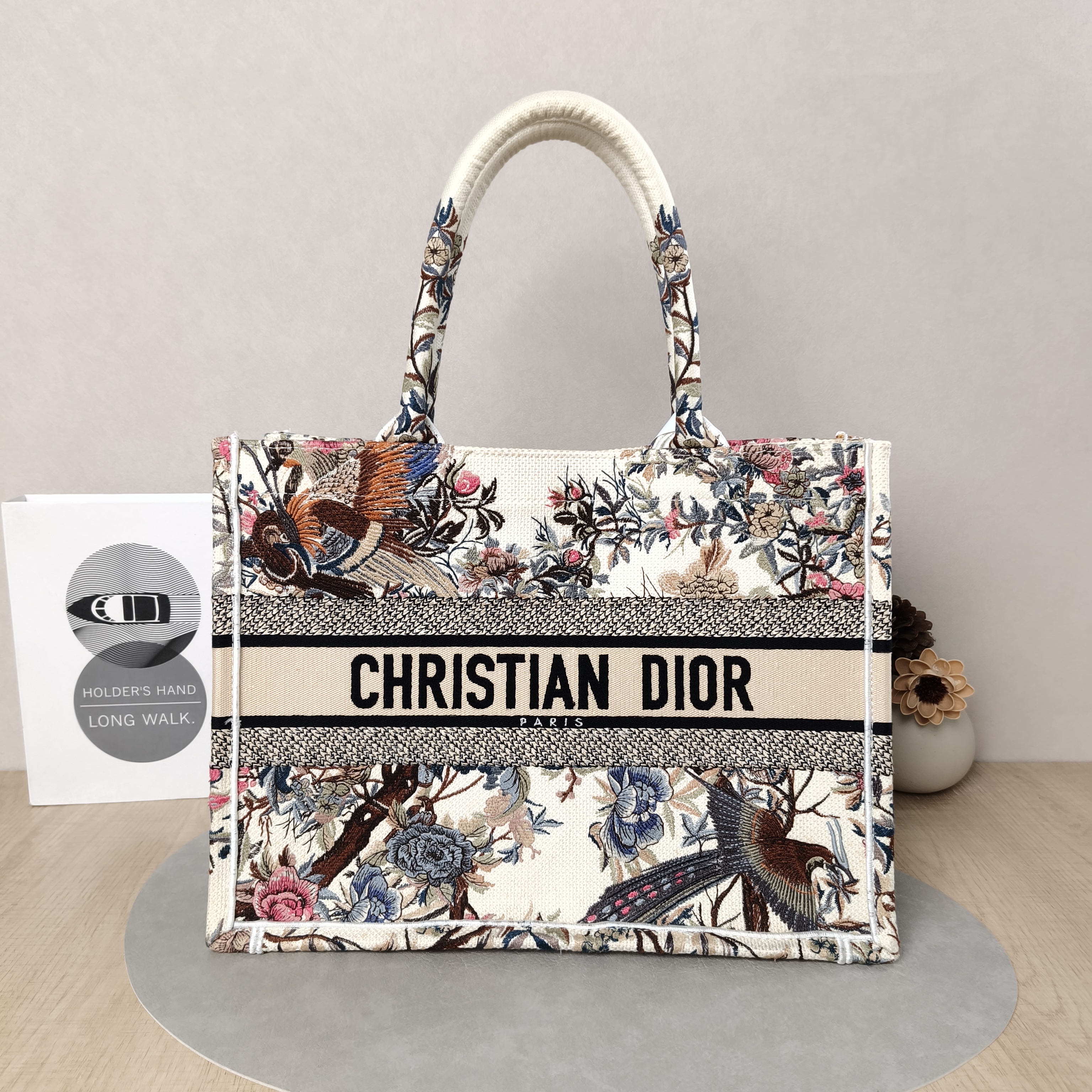 DIOR Top Handle Bag Book Tote Embroidered Colorblock Medium36 × 16.5 × 27.5 cm