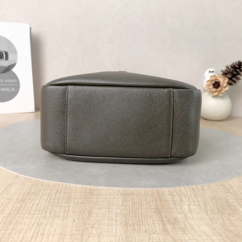 SAINT LAURENT Shoulder Bag LE 5 À 7 Hobo Dark Grey Calfskin Small22 × 8.5 × 23 cm — cover view 4 of 5