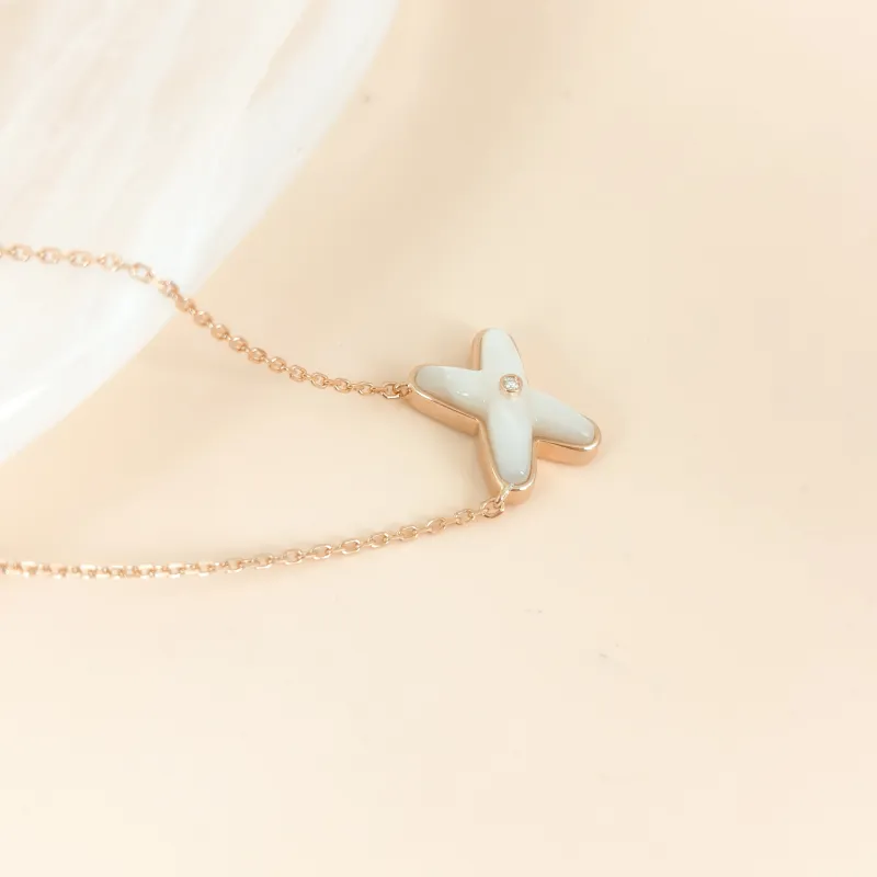 CHAUMET Necklace Jeux de Liens · Collection · Necklace White Mother-of-Pearl Diamond18KR ose Gold One Size 39mm — cover view 9 of 11