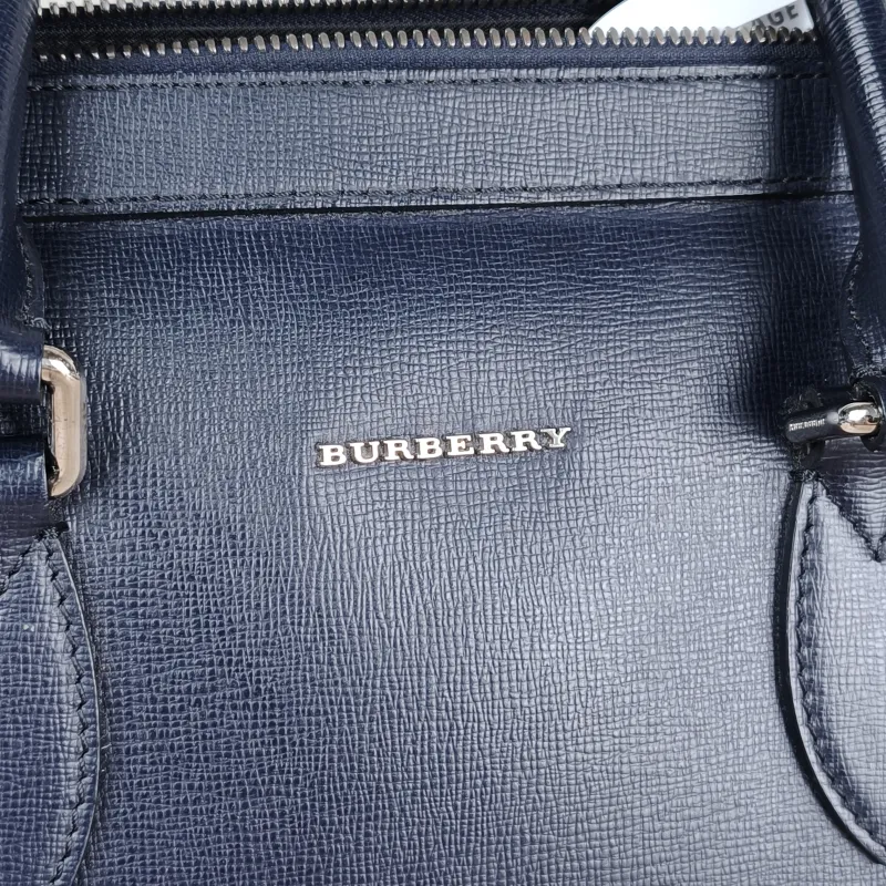 BURBERRY Top Handle Bag Shoulder Bag Blue Calfskin One Size 37 × 7 × 27 cm — detail view 7 of 12