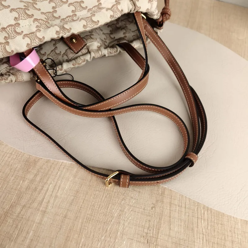 CELINE Top Handle Bag CABAS TRIOMPHE White PVC Small 22 × 15 × 17 cm — detail view 3 of 10