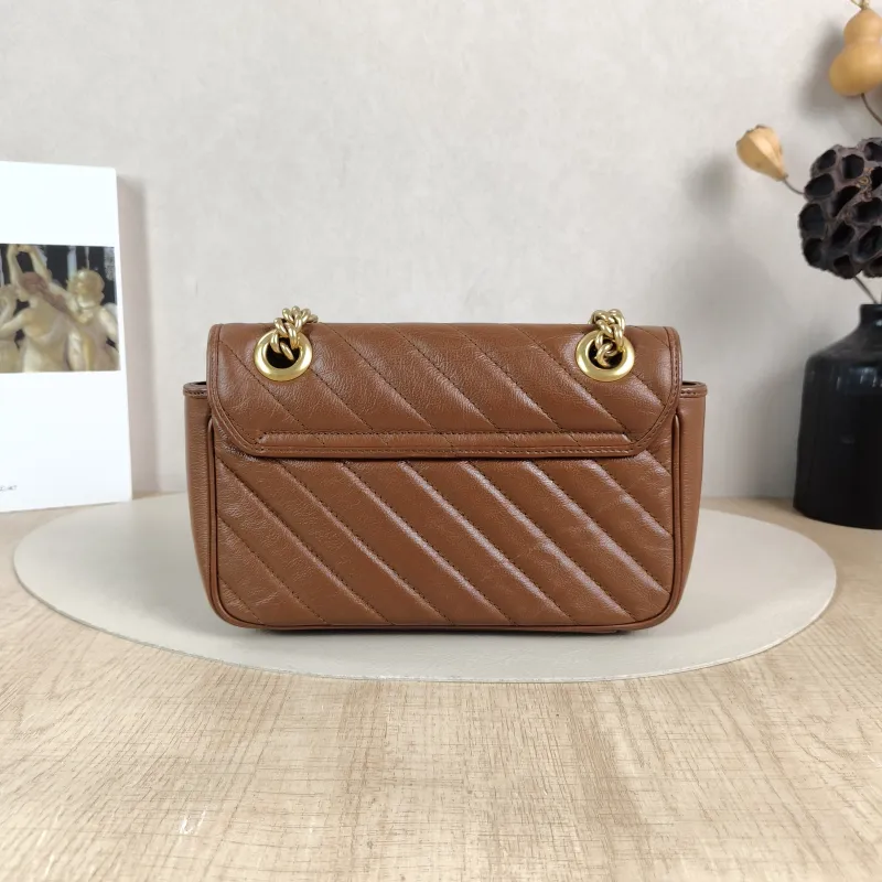 GUCCI Crossbody Bag GG Marmont Small Marmont 22 Caramel Calfskin Small 22 × 6 × 13 cm — cover view 5 of 5