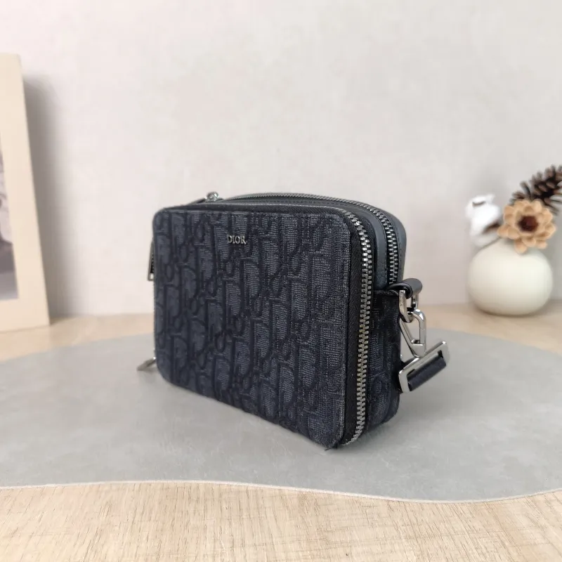 DIOR Shoulder Bag oblique Shoulder Bag Black Monogram Canvas 17 × 5 × 12 cm — cover view 3 of 5