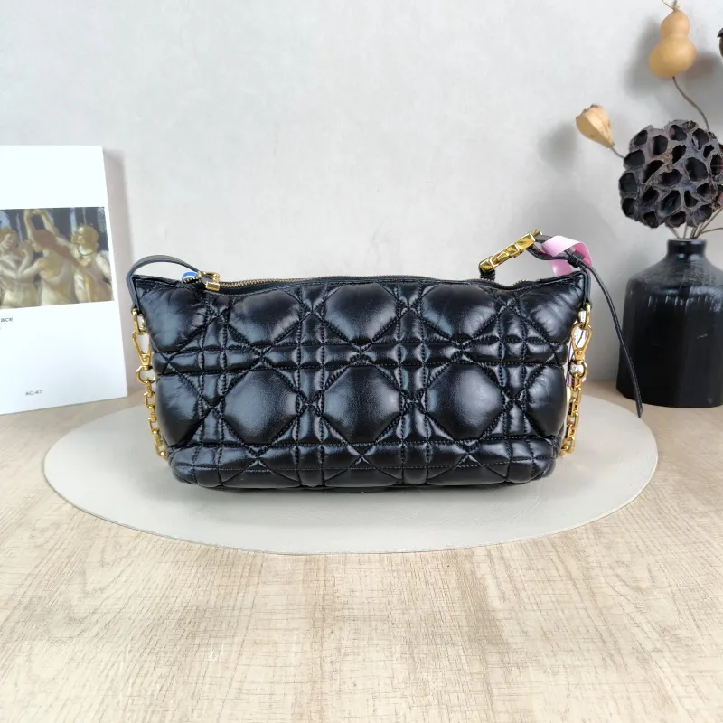 DIOR Crossbody Bag Sac Nomad Clutch Vanity Case Bag Black Calfskin Small 34 × 10 × 17 cm