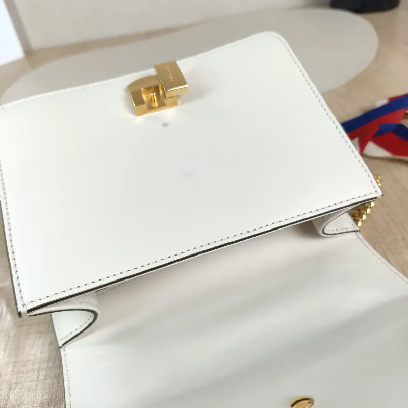 GUCCI Shoulder Bag Sylvie Shoulder Strap Edition White CC alfskin Mini 19 × 8 × 14 cm — detail view 3 of 13