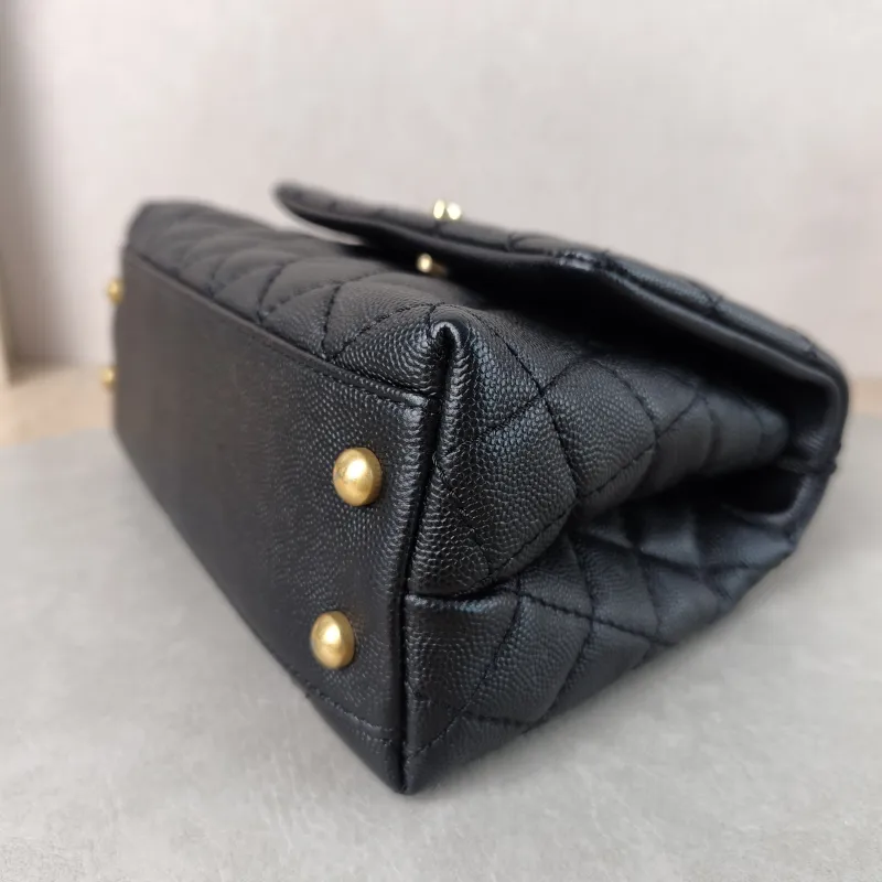 Chanel Top Handle Bag Coco Handle​ Black Grained Calfskin Small 24 × 10 × 14 cm 25 — detail view 3 of 14