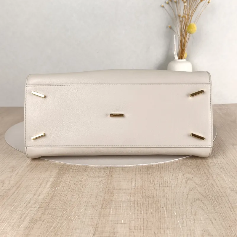 FERRAGAMO Top Handle Bag Tote Bag White Calfskin One Size33 × 15 × 23 cm — cover view 4 of 5