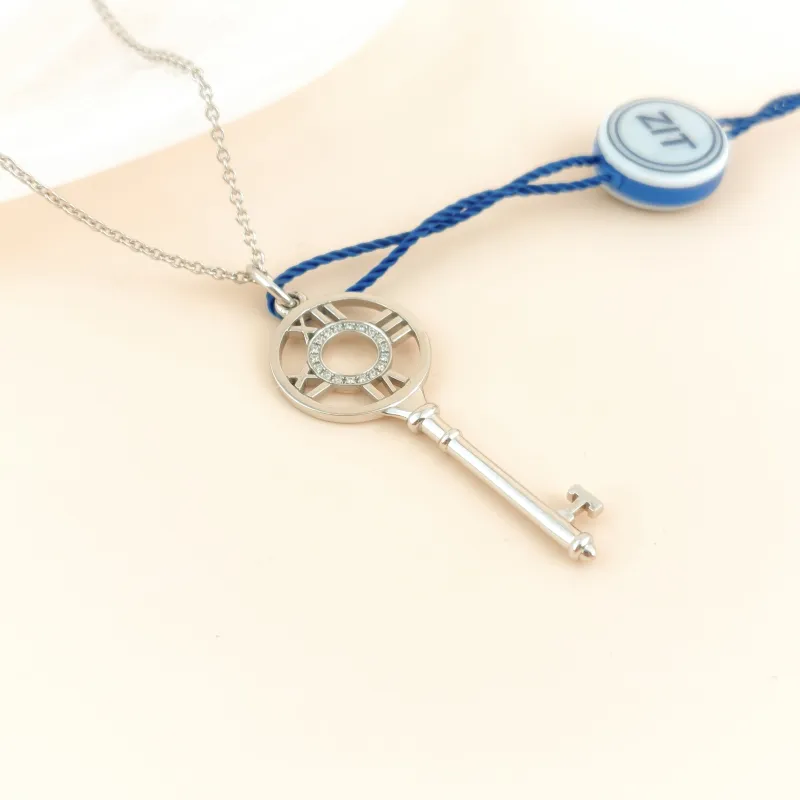 Tiffany&Co. Necklace Atlas White Gold Diamond18KW hite Gold One Size 45cm โ cover view 2 of 8