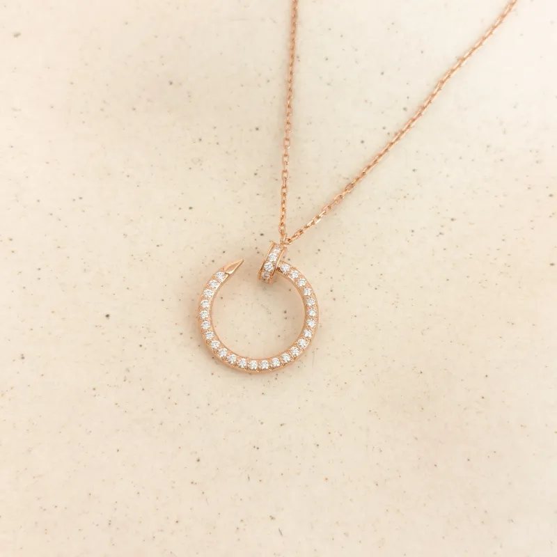 CARTIER Necklace Juste un Clou Pavé Diamond Necklace Rose Gold Diamond18KR ose Gold One Size 40cm — cover view 6 of 7