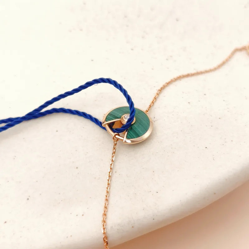 CARTIER Bracelet Amulette de Bracelet Malachite Diamond18KR ose Gold One Size 18cm — cover view 10 of 10