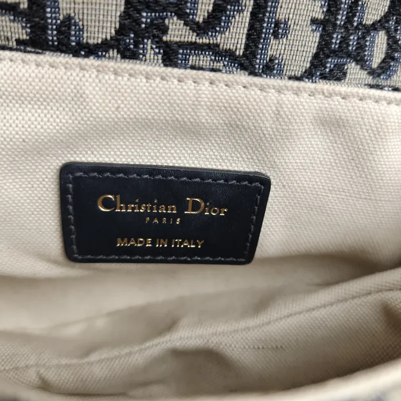DIOR Top Handle Bag Saddle Blue Canvas Mini 19 × 6 × 15 cm — detail view 9 of 9
