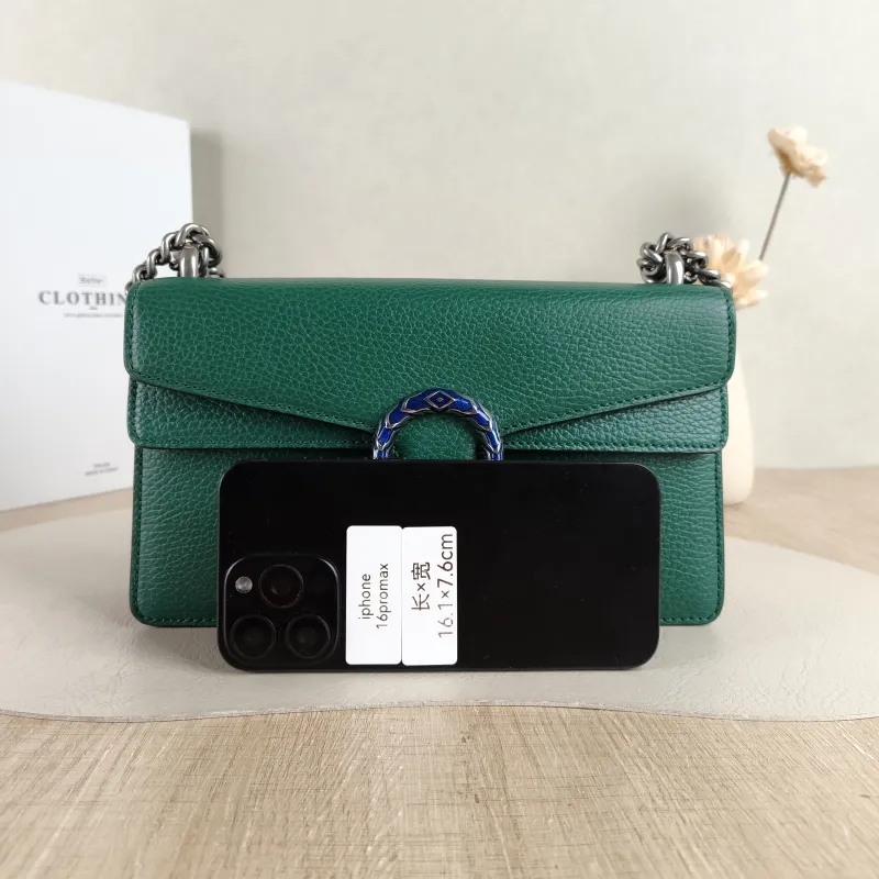 GUCCI Shoulder Bag Dionysus Green Calfskin Small 25 × 7 × 13.5 cm — cover view 2 of 5