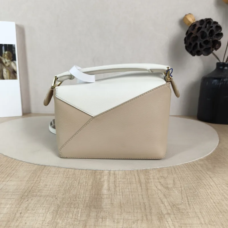 LOEWE Crossbody Bag Puzzle Beige Taupe Calfskin Mini 18 × 8 × 12.5 cm — cover view 3 of 6