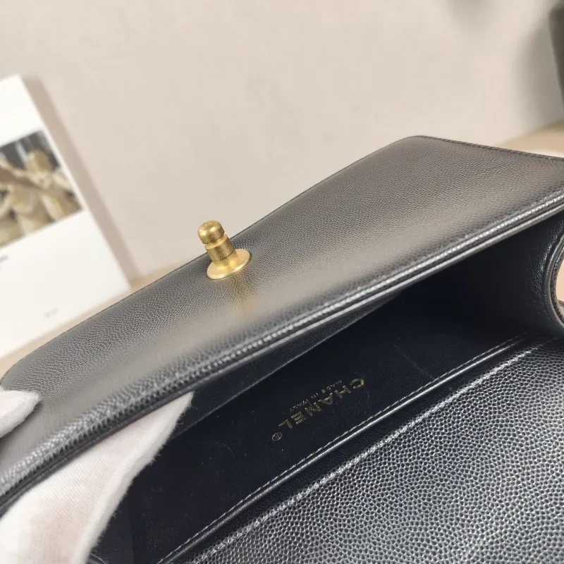 Chanel Crossbody Bag Le Boy​ Black Grained Calfskin Small 20.5 × 8.5 × 12 cm — detail view 3 of 11