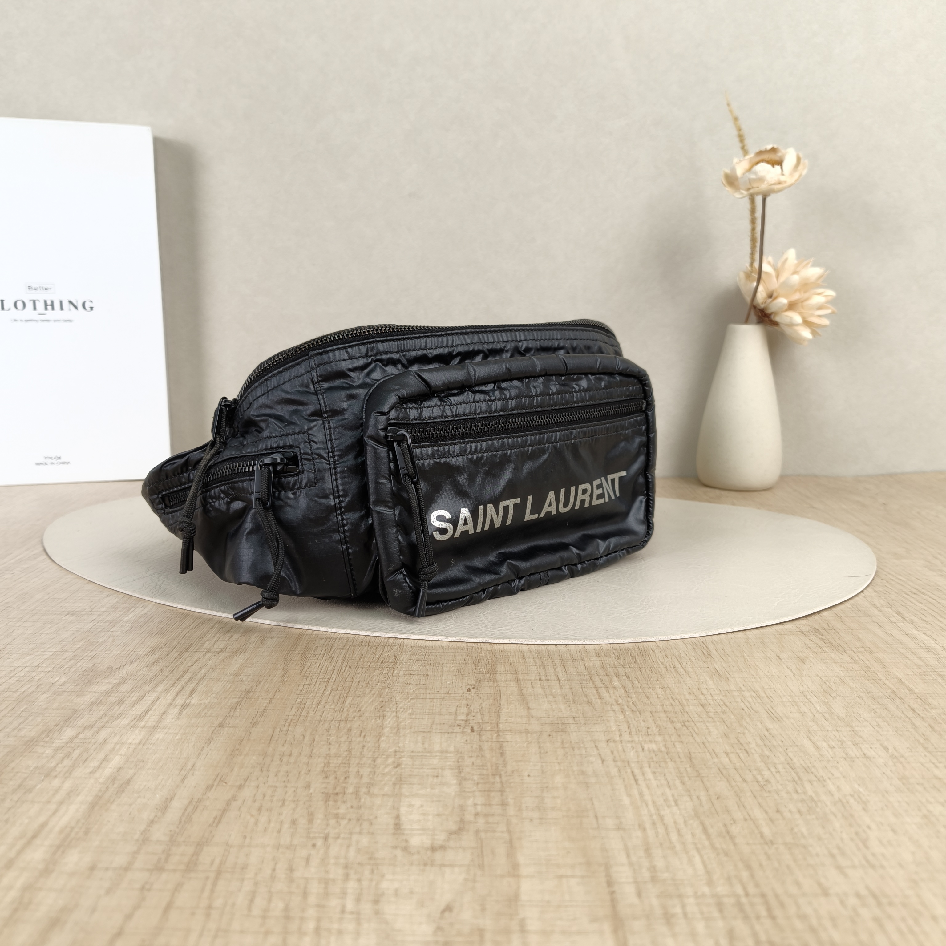 SAINT LAURENT Belt Bag NUXX Black Nylon One Size25 × 9 × 17 cm — cover view 3 of 8