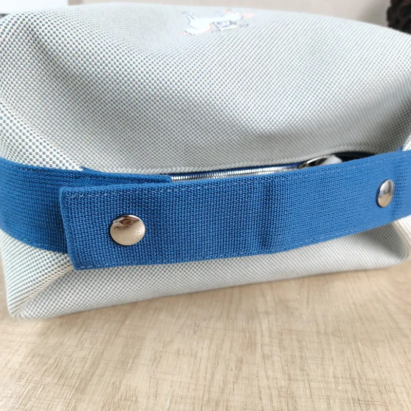 Hermès Top Handle Bag bride-a-brac Blue · White Large 25 × 15 × 21 cm — detail view 8 of 10