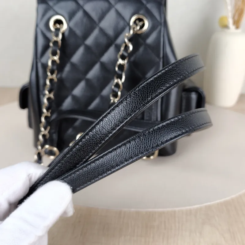 Chanel Backpackduma Black Grained Calfskin Large21 × 13 × 23 cm — detail view 14 of 14