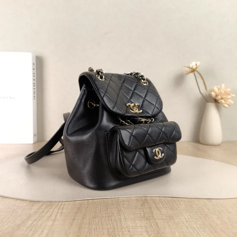 Chanel Backpack Duma Black Lambskin Small18 × 9.5 × 19 cm — cover view 4 of 5
