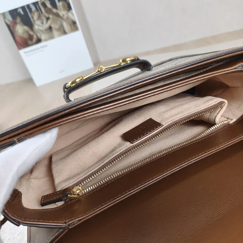 GUCCI Shoulder Bag Horsebit 1955 Horsebit Medium Monogram PVC Medium 25 × 8 × 18 cm — detail view 6 of 11