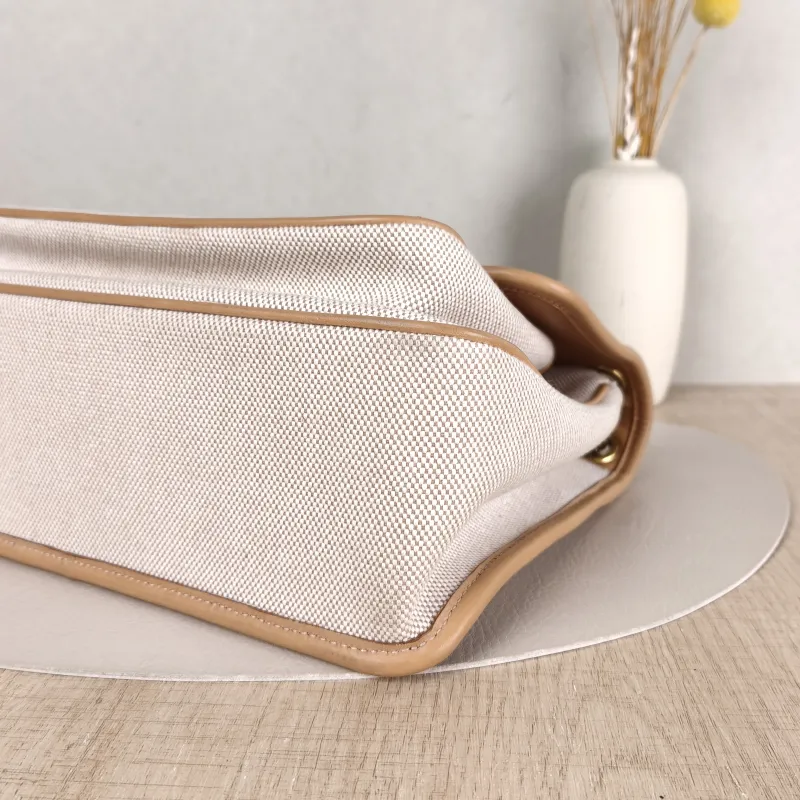 SAINT LAURENT Crossbody Bag Niki D Beige Brown Canvas Medium 28 × 8.5 × 20 cm — detail view 8 of 15
