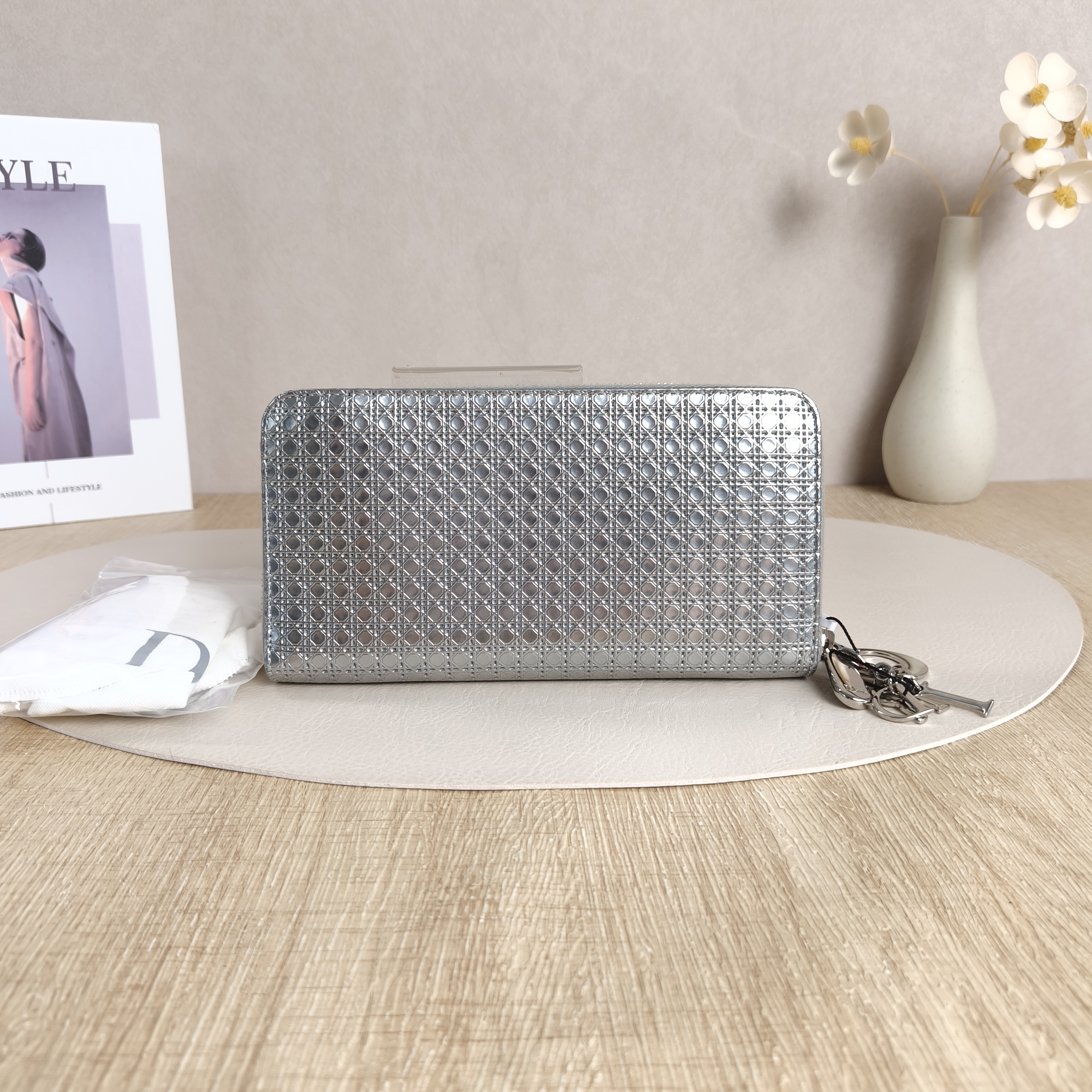 DIOR Wallet Edition Wallet Silver PVC 19.3 × 2.2 × 10 cm — cover view 8 of 10