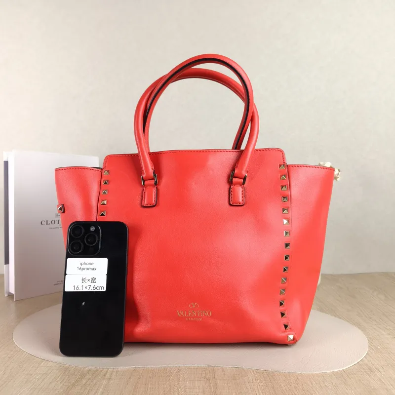 Valentino Top Handle Bag Tote Bag Red Calfskin One Size26 × 12 × 25 cm — cover view 3 of 5