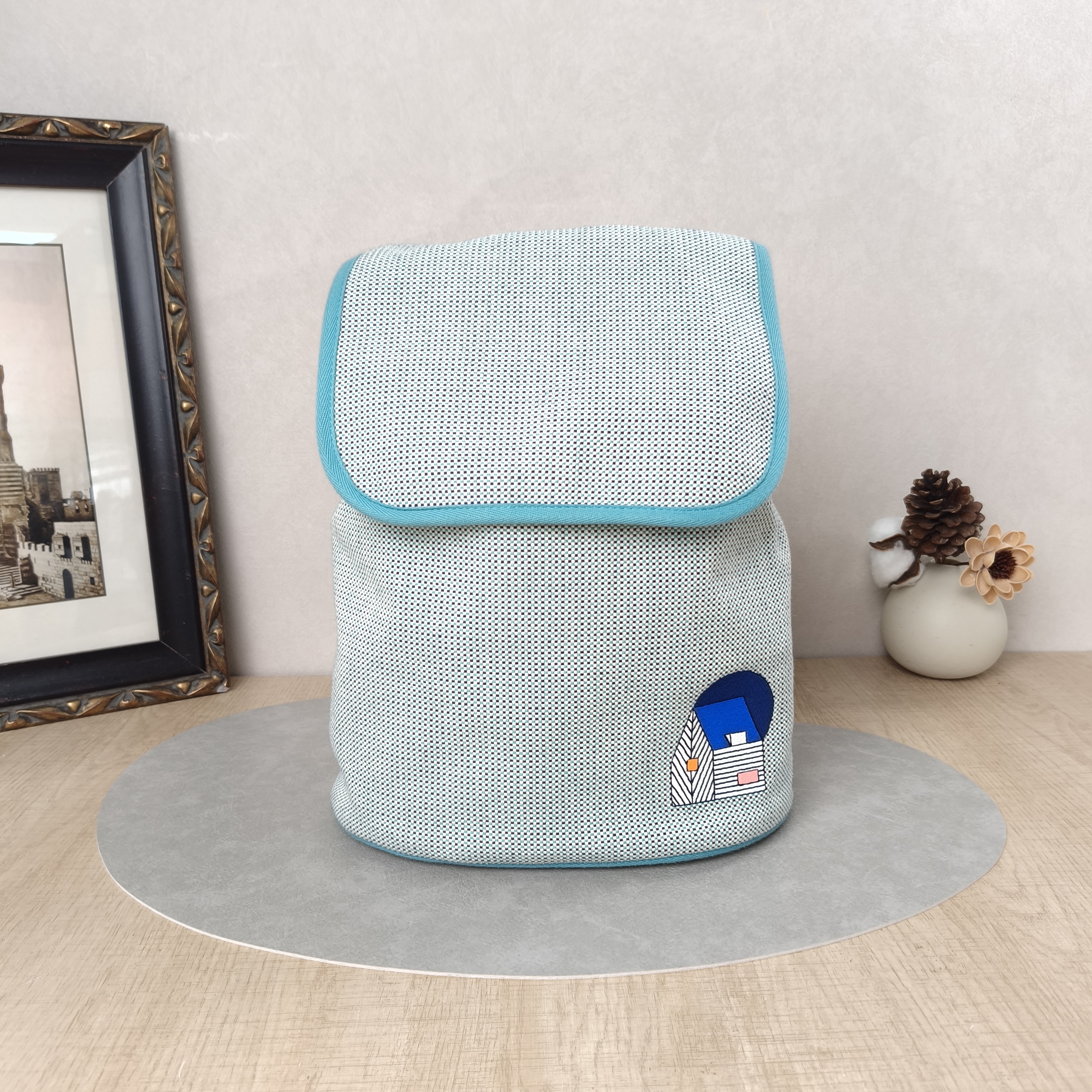 Hermès Backpack Backpack Blue Canvas One Size24 × 15 × 34 cm