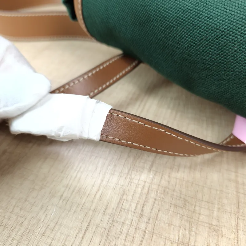 Miumiu Backpack Backpack Green Canvas Large25 × 12.5 × 29.5 cm — detail view 7 of 15
