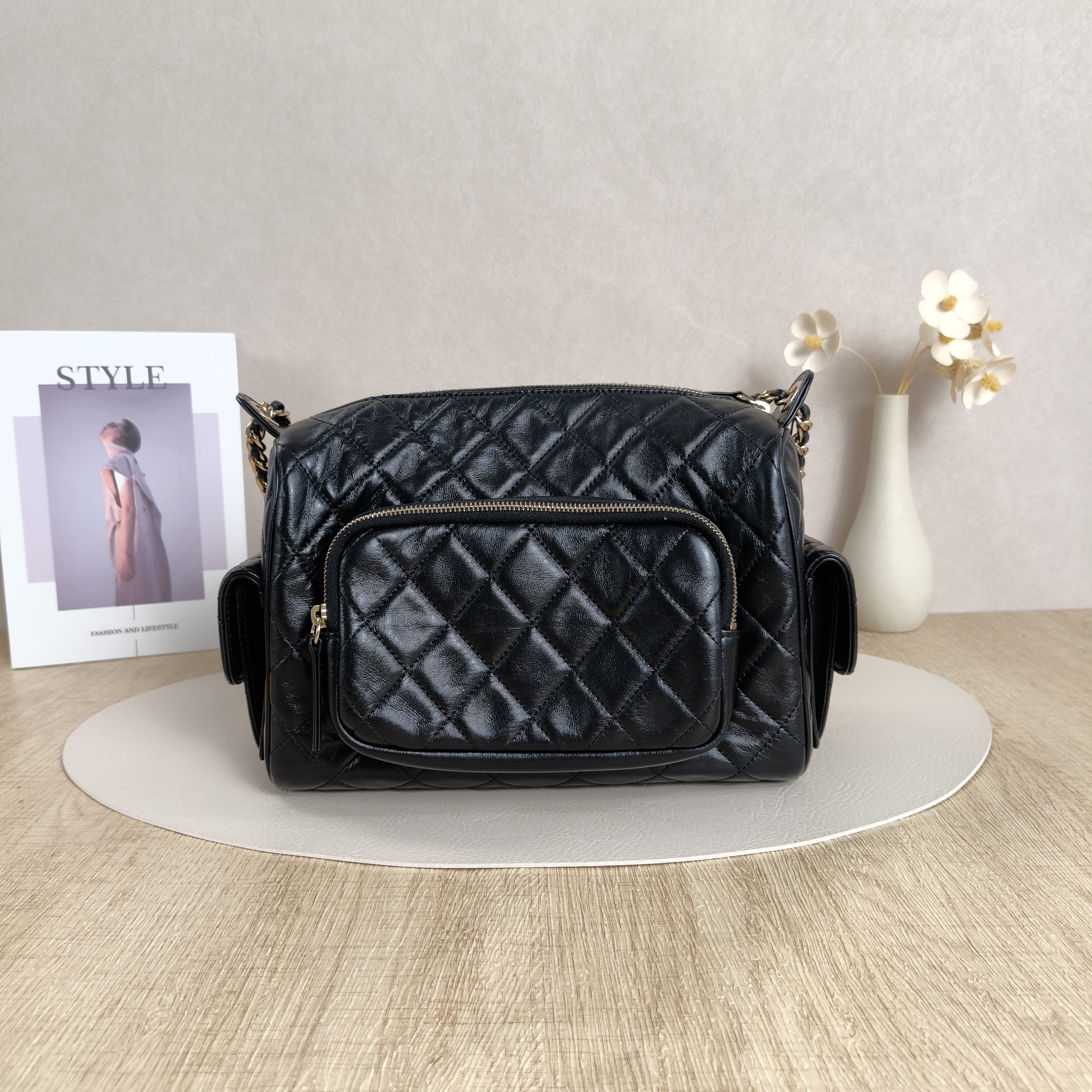Chanel Crossbody Bag24k Camera Bag Black Lambskin24 × 17 × 18 cm — cover view 7 of 10