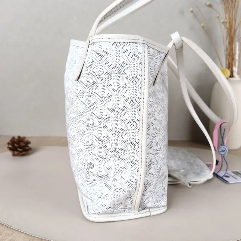 GOYARD Top Handle Bag ANJOU Shopping Tote White PV Cmini19.5 × 9 × 19.5 cm — detail view 10 of 11